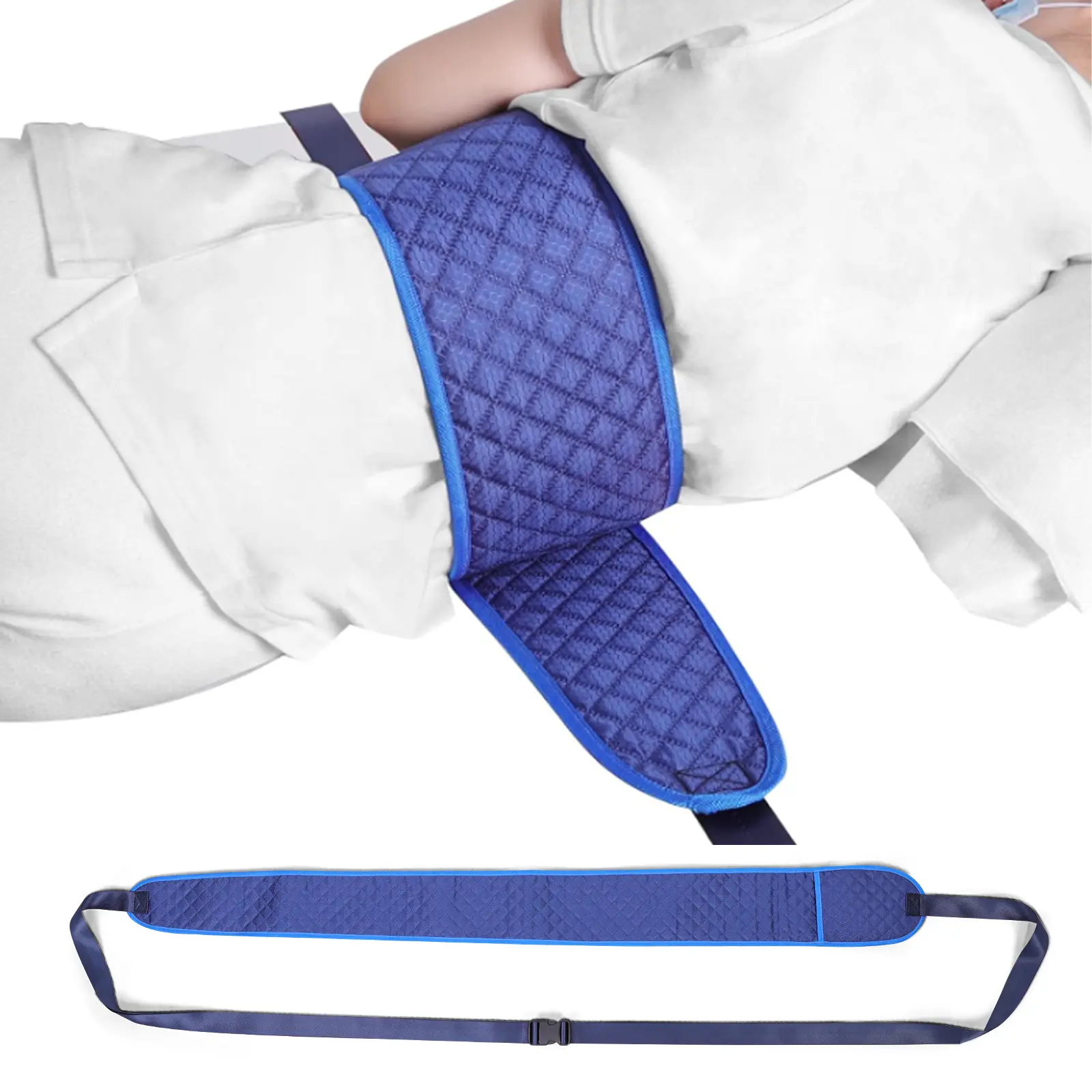 Hospital Grade Adjustable Soft Bed Restraint Strap - Sturdy Unisex Buckle Design, Breathable Waist Abdominal Safety Belt, Simple Basic Washable Support for Dementia Patients, Home Care Post-Surgery Use