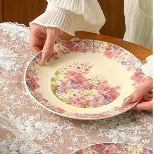 Blooming Flowers - 8 inches Ceramic Dinner Plate