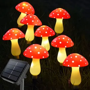 8 PC/12pc Solar Mushroom Lights, 8/12 Modes, Outdoor Waterproof, Garden Decor, Christmas, Halloween, Yard, Lawn