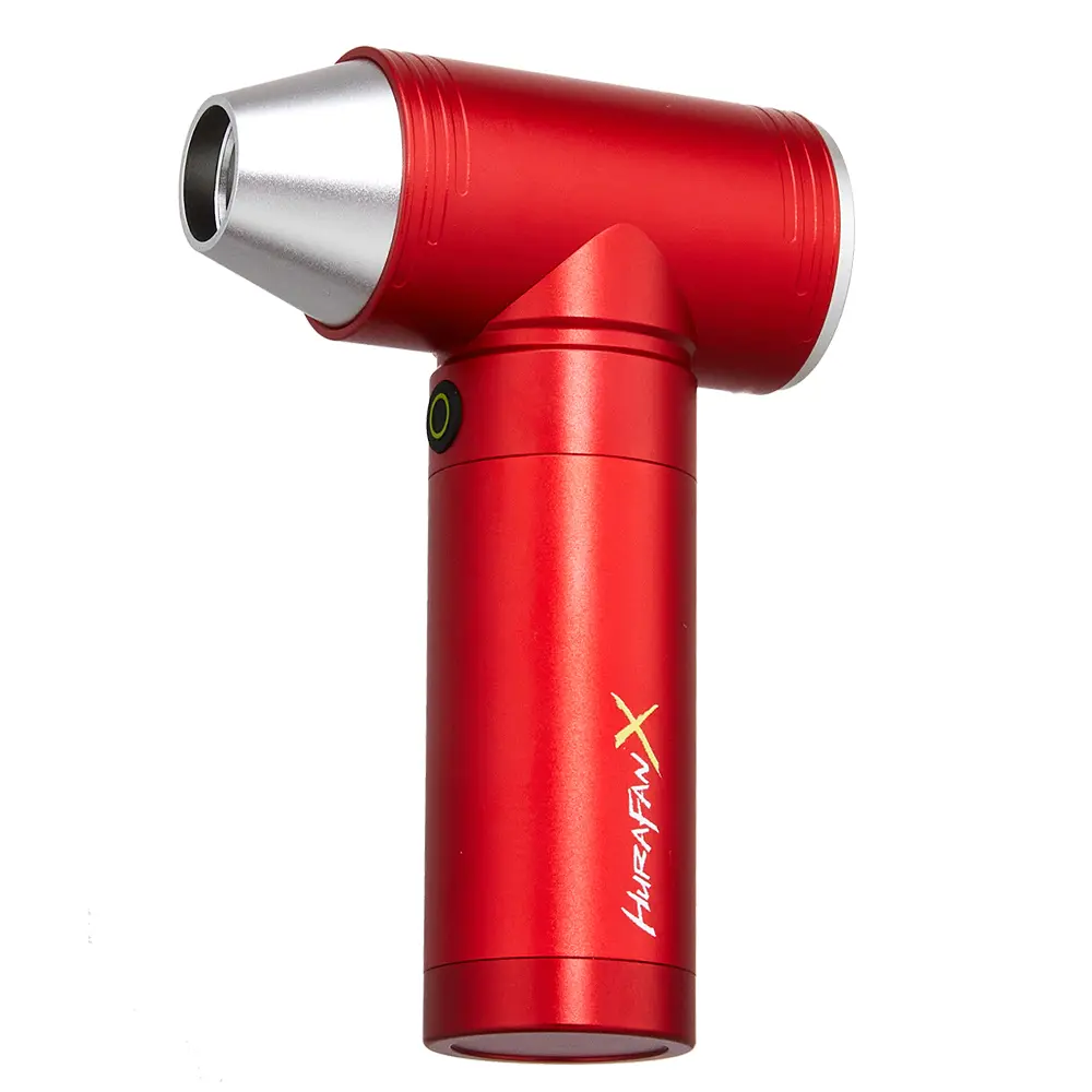 HurafanX Mini Turbo Jet Fan USB Rechargeable Handheld Brushless Air Blower  Electric Air Duster+Vacuum Accessory Combo for Computer/Keyboard/House Cleaning/Camera Lens/Camping/BBQ/Car/Barbershop,100000RPM,Two Nozzle/Long Battery,Air Can Substitute Tool