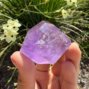 Natural Amethyst Freeform Lavender Quartz Polished Rainbow Crystal,A373