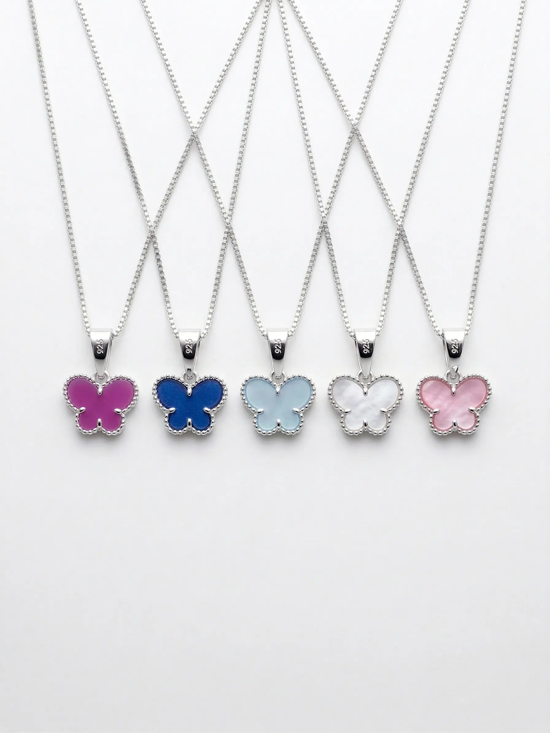 S925 Silver Plain Butterfly Fashion Pendant with Adjustable 18-20in Free Chain, Simple Everyday Chain Necklace, Necklace Pendant Jewelry, Chain Necklaces, Fashion Pendants