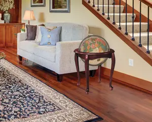 Replogle Queen Anne 16″ Antique Illuminated Floor Globe Made In USA Cherry Wood LED Light Classic Design