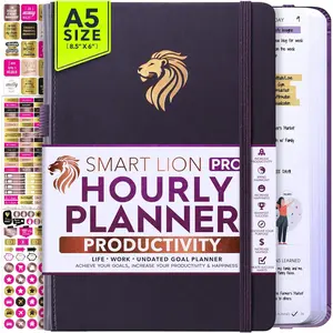 Hourly Planner - Undated Daily, Weekly & Monthly Planner with Budget Section | A 12 Month Journey to Increase Productivity & Happiness | Life Organizer & Gratitude Journal - Vertical Format