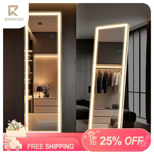 RIMIKING LED Full-Length Mirror, Touch Button Control, Dimmable Brightness, Color Temperature Options,Home Decor, Hd Glass,2164N