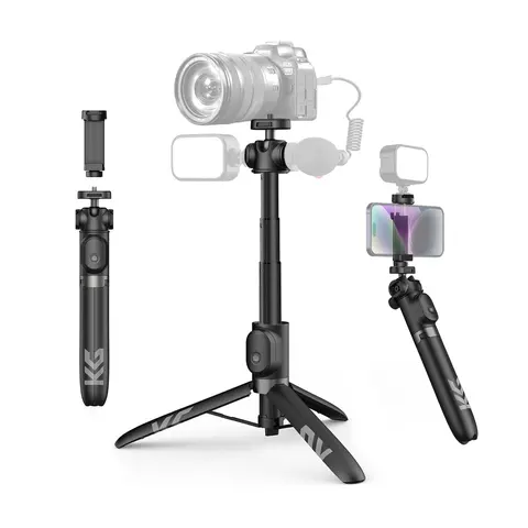 KraftGeek 48in Vlogging Tripod - Camera Stabilizer, Travel Gadgets Accessory for Phone, Camera, GoPro Hero Series, DJI Osmo Action, Insta360, DJI Pocket 3, with Remote for Video Recording (Cellphone Device Accessory)