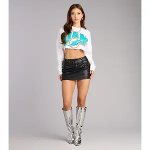 Confident Edge Belted Faux Leather Mini Skort