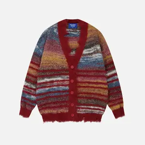 Aelfric Eden Fringe Gradient Pinstripe Cardigan