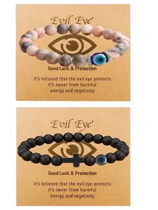 Evil Eye Design Bracelet, Fashionable Matching Bracelet for Couples, Long Distance Relationship Gifts, Fashion Accessories for Men & Women