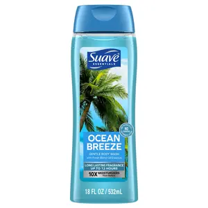 Suave Essentials Body Wash, Ocean Breeze, 18 Oz 4 PACK Unilever