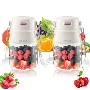 Prasky Portable Blender, Personal Blender for Shakes and Smoothies with 27oz Cup, Lid and Shoulder Strap, Type-C USB Rechargeable, Dishwasher Safe Parts, BPA free, Gray Juice for Gym/Travel/Kitchen