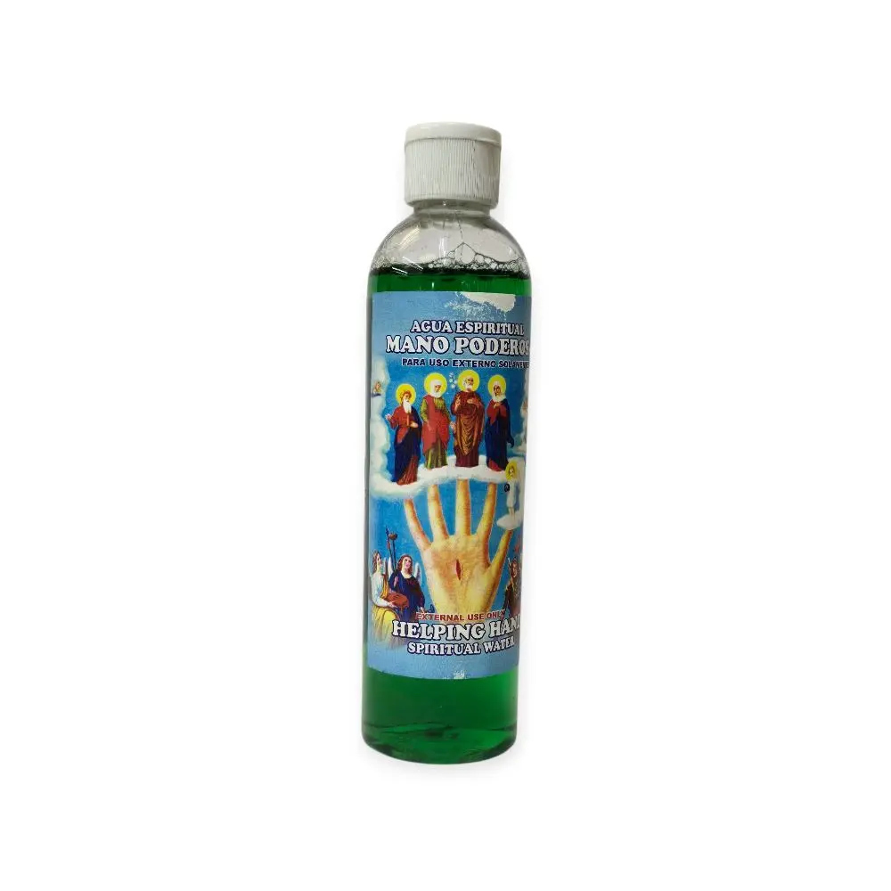 16oz Helping Hand Spiritual Water - Divine Protection, Celestial Aid for Spiritual Use (Agua Espiritual Mano Poderosa), Sd Water Base