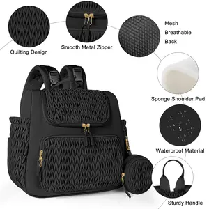 Large capacity mother's backpack, baby diaper organizer, outdoor stroller hanging bag, fashionable women's backpack, lightweight.