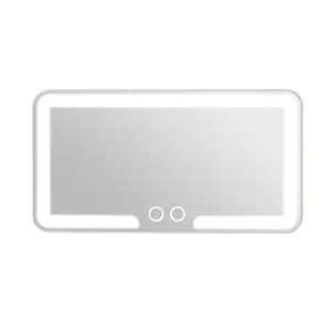 Car Sun Visor Vanity Mirror with LED Lights, 12.40×6.30×1.18 Inch, 12.35oz Lightweight Design, 3-Color Dimmable Light, Clip-On Installation, HD Mirror Universal Fit, Essential for In-Car Makeup