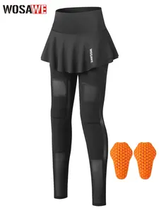 Wosawe Women's High-Waisted Mesh Riding Skirt, Breathable and Slimming Motorcycle Pants for Spring and Summer, Fashionable and Comfortable