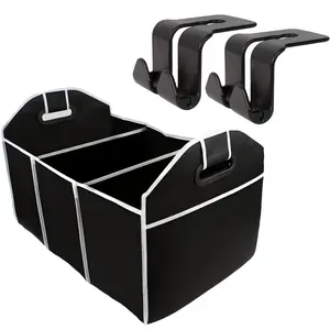Car storage set, folding car trunk storage bag +2Pcs car hook, perfectly meet your car storage needs, suitable for SUVs, trucks, vans, cars, holiday gifts.