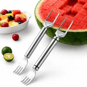 [ Buy 1 Get 1]2-in-1 Watermelon Cutter Fork | Stainless Steel Fruit Slicer & Serving Tool