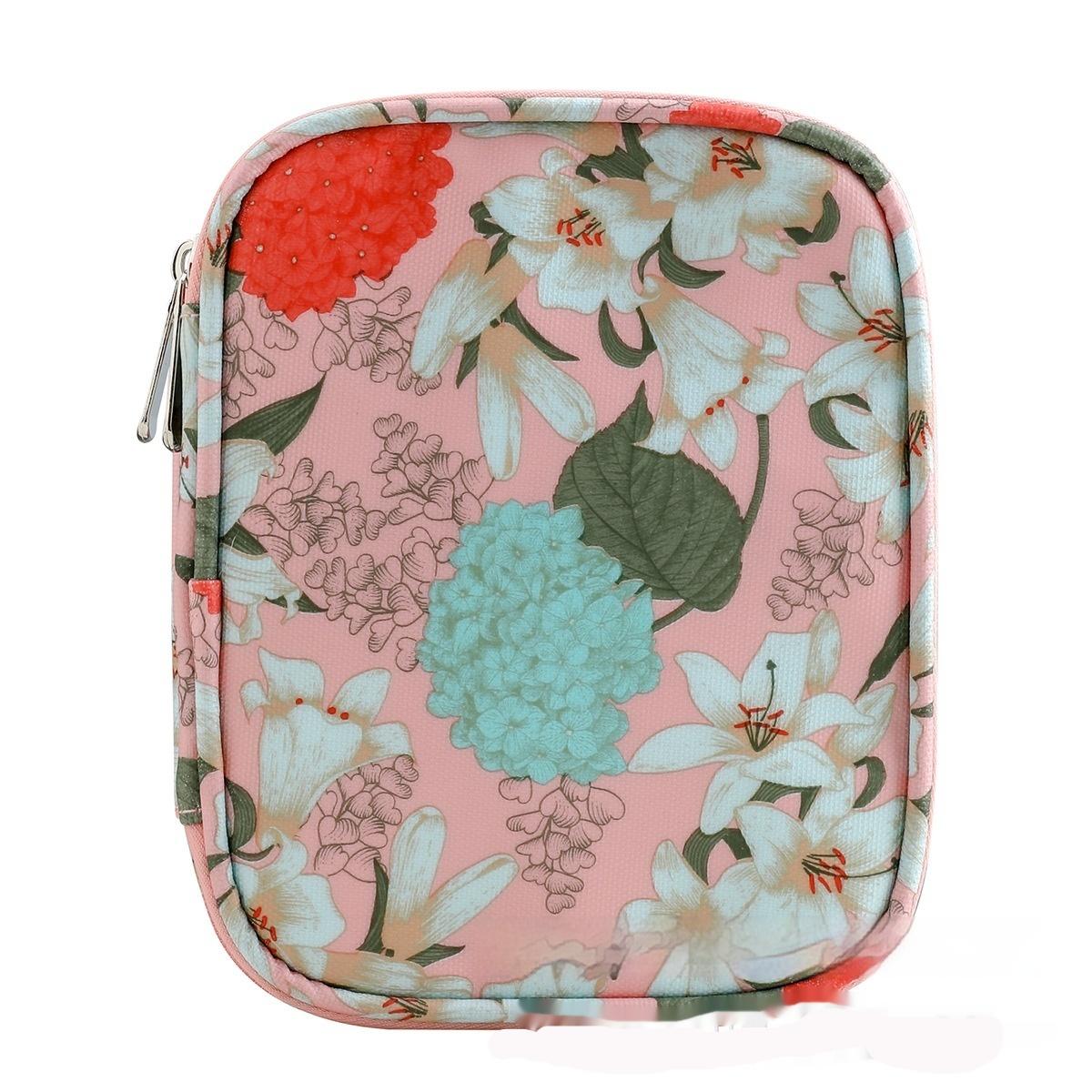 Floral Crochet Hook Case Organizer - Portable Travel Bag for Knitting Needles and Accessories (Bag Only)
