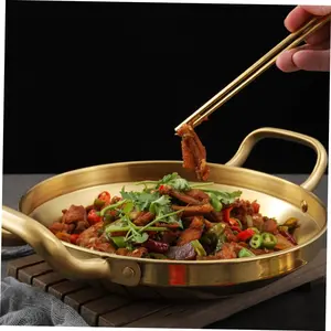 Stainless Steel Hot Pot for Seafood Rice Korean Cooking Pan Double Handles Luxurious Design for Camping Indoor Cooking and Gatherings Cookware Lightweight Smooth