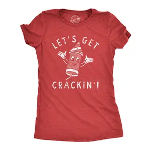 Womens Lets Get Crackin T Shirt Funny Fourth Of July Firecracker Tee for Ladies Funny Womens T Shirts Cute Vintage Fashion Casual Ladies T-Shirt Gift Patriotic Tops for Women Women's Novelty Tees Red -