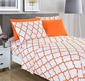Mocassi 6-Piece Quatrefoil Pattern Bed Sheet Set, Hotel Premier Collection with Silky-Smooth Finish