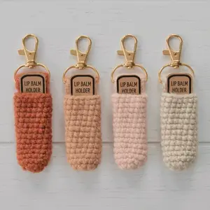 Crochet Lip Balm Holder Keychain