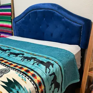 Turquoise Sherpa Aztec Rider King Size Blanket (8 lb)
