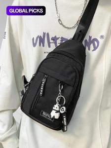 casual fashion zipper fanny pack with animal pendant, trendy commuter bag, matching purse for women & men, versatile sling bag for daily used, pouch