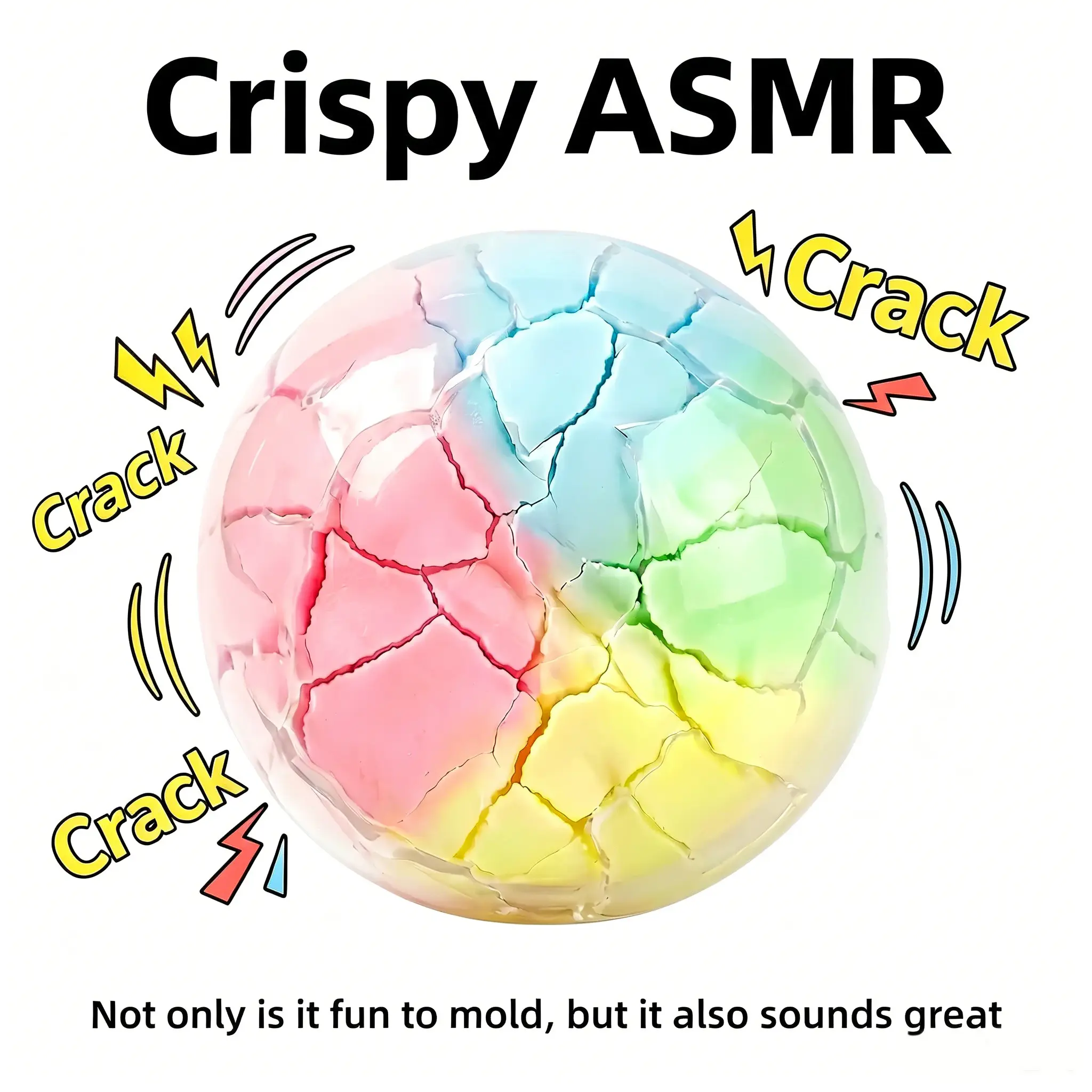 Macaron Color Crispy Squeeze Fidget Ball - Stress Relief Toy with Clear ASMR Sound, Slow Rebound, Ideal Party & Holiday Gift for Decompression