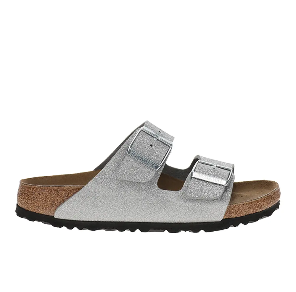 BIRKENSTOCK Womens Arizona Synthetics Footbed Casual Sandals Casual - Silver