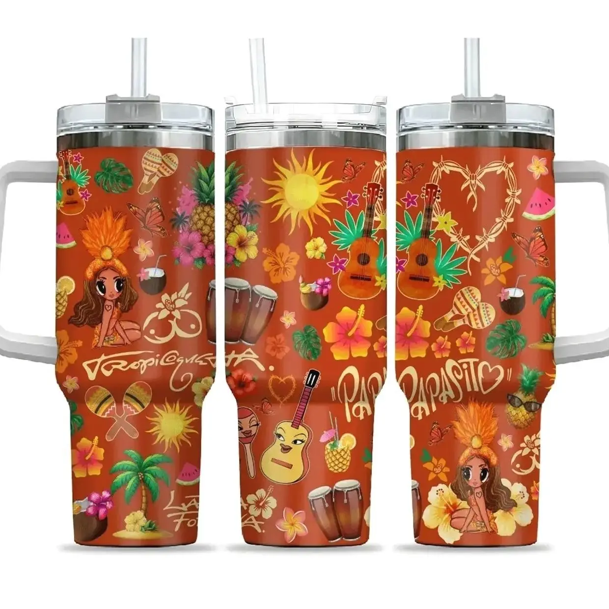 Orange Tumbler 40oz With Handle Gift For Fans, Summer Tour 2026 Tumbler