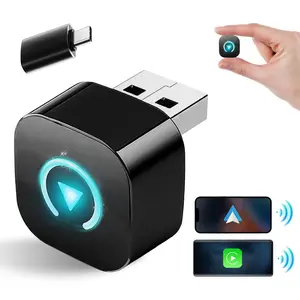 2025 Upgraded Wireless CarPlay Adapter, Apple CarPlay & Android Auto Compatible, Ultimate Portable Car Play Adapter, Car Play Dongle, USB-A & USB-C Compatible,Fast Connection,No Latency,Hands-Free Call wireless adapter, for Carplay Converter
