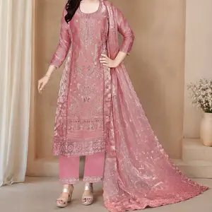 Pink and purple Jimmychoo Salwar kameez party suit with embroidered  design