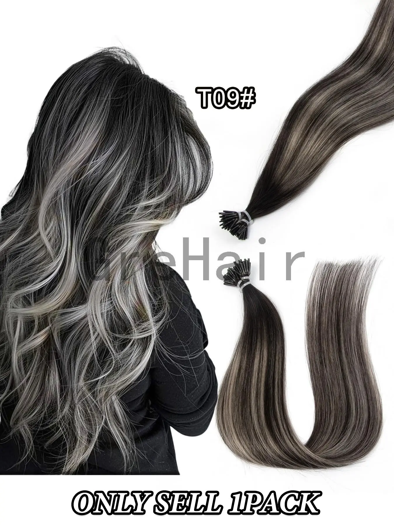 I Tip Real Human Hair Extensions, Straight Hair, Natural Straight Hair, Ponytail Hair Extensions, Weave Extensions, Cold Fusion Style, Stylish Hairstyles, Reusable Design, Perfect for Any Occasion, Enhance Your Look