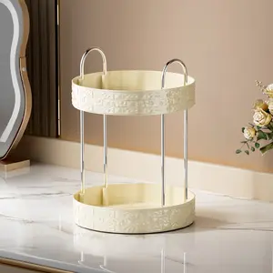 Rotating Storage Box, 2 Layer 3 Layer Perfume Skincare Organizer, Bathroom Counter Holder, 360° Makeup Stand, Vanity Desk Shelf