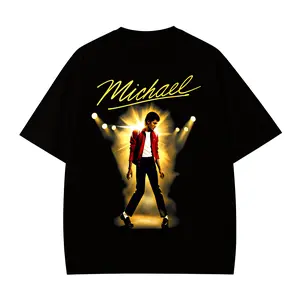 100 Percent Cotton Casual Streetwear Style T-Shirt Michael Jackson Iconic Stage Performance & Signature Script Design Summer Wear Gift For Music Fans And Fashion Lovers #   Michael Jackson #   Jaafar Jackson #   biopic #   music legend