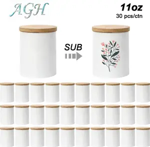 AGH US Warehouse 36pcs/carton 11oz Ceramic Sublimation Candle Jar storage jar