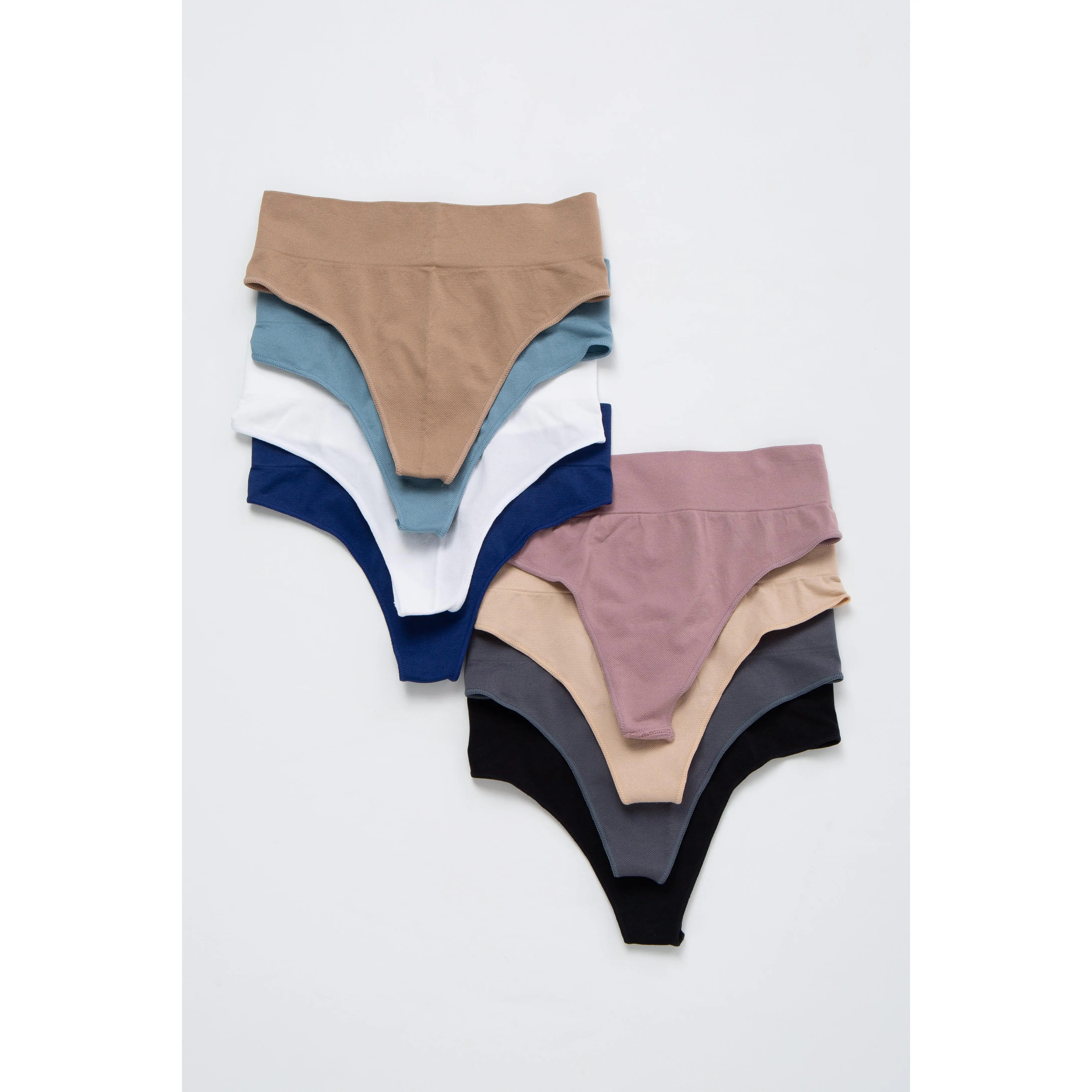 Women's 8-Piece Multicolor Thong Panties Set, Assorted Solid Color Underwear Value Pack for Daily Wear, Final Sale, 8 Pieces