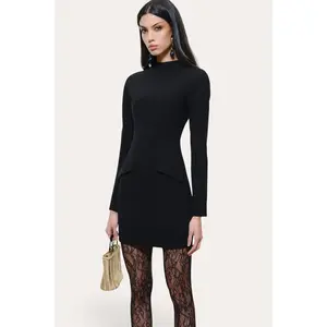 Harper Japanese Crepe Mock Neck Mini Dress