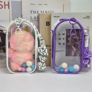 Transparent Dust-Proof Doll Bag, High-Aesthetic Transparent Storage Box, Portable Hanging Dust-Proof Bag, Desktop Display Protector, Hanging Accessory