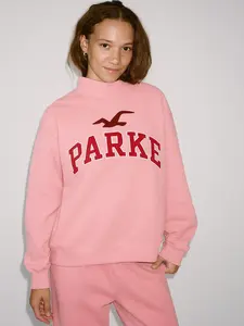 PARKE Embroidered Sweatshirt – Pink Floral Pullover with Daisy Print, Cozy Soft Girl Loungewear – Women's Sweatshirts