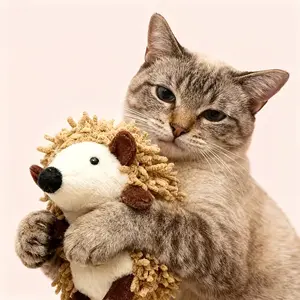 2pcs/4pcs Plush Hedgehog Cat Toy, Realistic Interactive Soft Animal, Bite Resistant, No Electricity, Suitable for Kitties and Cats, Kittens