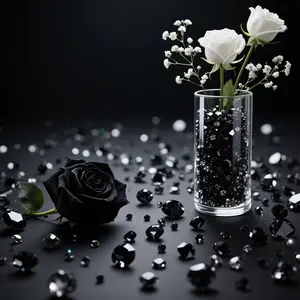 720pcs Black Faux Diamonds, Suitable for Vase Fillers, Home Decorations, Wedding Supplies, Craft Pearls, Centerpiece Fillers, Table Centerpieces, Dining Table Centerpiece, Halloween, Christmas, Thanksgiving, and Other Major Holiday Decorations