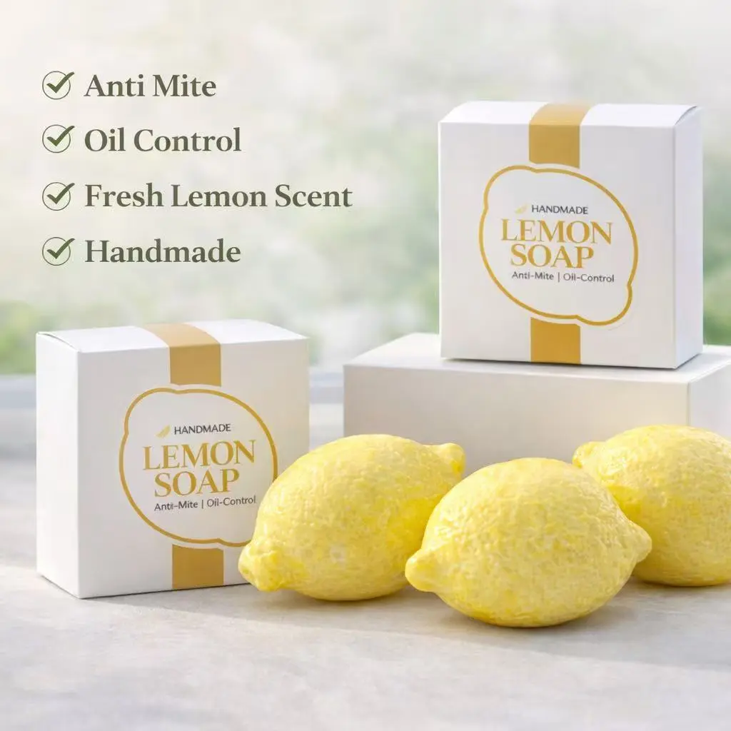 Lemon Turmeric Lye Soap (3 Pcs) - Organic Brightening Cleanser with Coconut, Plant-Based Tea Tree Scent, Dark Spot Corrector for Body & Shower Care, Shea, Daily