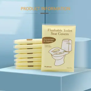 50 Pack Disposable Toilet Seat Covers, Toilet Seat Protector, Flushable Travel Accessories for Public Restrooms, Airplane & Camping Use