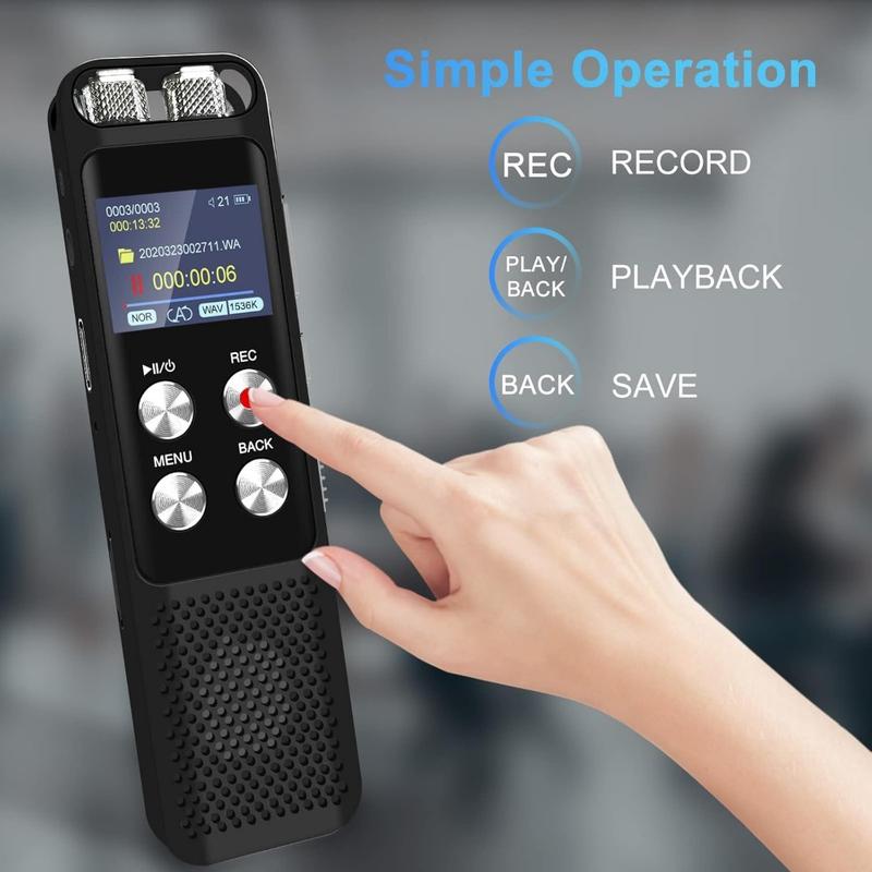 136GB Digital Voice Recorder: Voice Activated Recorders with Playback, Audio Recording Device For Lectures,Meetings | Portable Tape Recorder with Password | USB