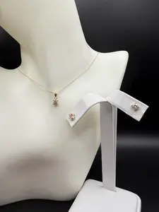 14k Gold Necklace and Earrings Set - Elegant Jewelry for Women