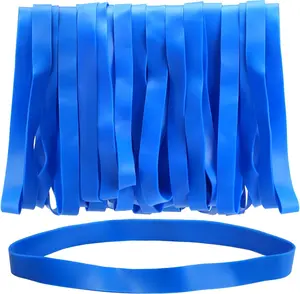 Rubber Bands, 30Pcs Size #107 Big Wide Elastic Bands, Heavy Duty Blue Long Rubber Bands for Office Supplies