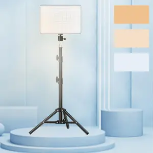 LED Video Light, Adjustable-Brightness Shooting Fill Light with Tripod Stand, USB-Powered LED Fill Light for Video Recording, Live Streaming, Makeup and Vlogging, Photographic Fill Light, Studio Video Lighting