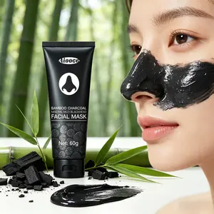 Aiooce Bamboo Charcoal Mineral Mud Mask, Deep Cleansing Peel-Off Formula, Helps Control Oil & Reduce the Look of Blackheads, Daily T-Zone Skin Care